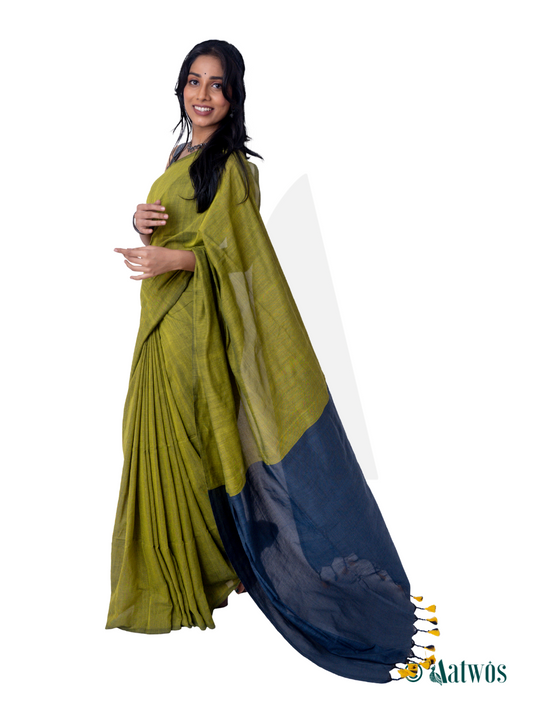 Dual Shade Saree l Green with Grey