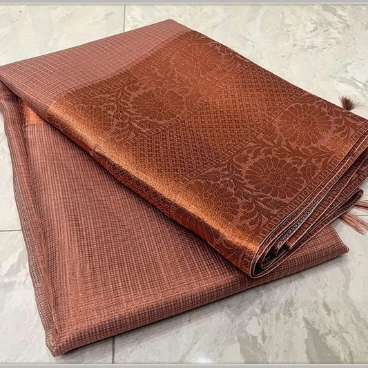 Copper  Banarasi Tissue Saree