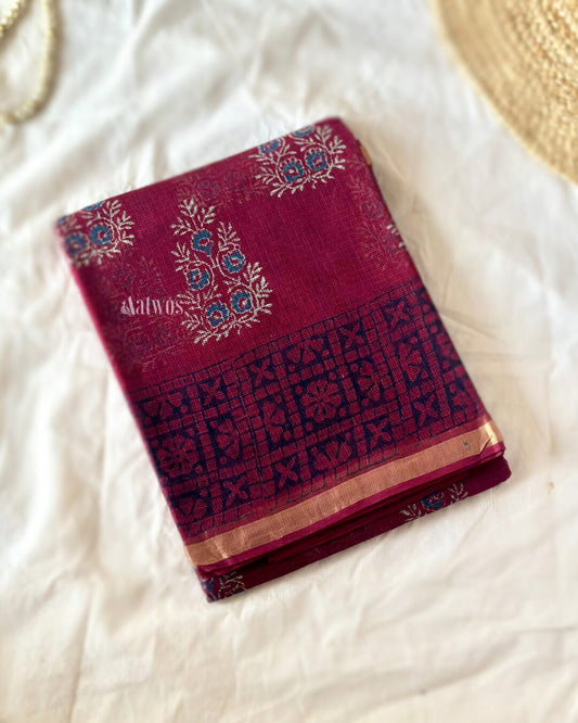 Handblock Printed Kota Doria Saree DP